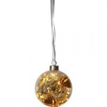 Klaaspall Glow Amber 10cm, 15 LED tuld, patareitoide, IP20