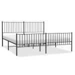 vidaXL metallist voodiraam peatsi ja jalutsiga, must, 183x213 cm