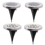 Maapealsed aialambid p&auml;ikesepaneeliga 8 LED, 4 tk, valge