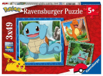 Lastele laste puzzle 3x49 t&uuml;kki Pok&eacute;mon - Salam&egrave;che, Bulbizarre ja Carapuce - Alates 5. eluaastast - 3 plakatit kaasas - 05586 - Ravensburger