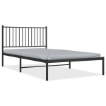 vidaXL metallist voodiraam peatsiga, must, 107 x 203 cm