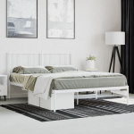 vidaXL metallist voodiraam peatsiga, valge, 140x190 cm