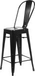Baaritool Hocker "Paris Black" 66 cm, must inspireeritud "Tolixist"