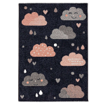 Vaip lastetuppa, suvine vihm, 120 x 170 x 1 cm, must