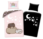 Laste pimendas helendav voodipesukomplekt Pusheen 140x200, 2-osaline