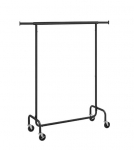 Riidestange ratastel, 45 x (110-150) x 160 cm, matt must