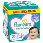 M&auml;hkmed Pampers Active Baby-Dry, Monthly Pack, suurus 3, 6-10 kg, 208 tk