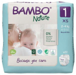 Orgaanilised m&auml;hkmed BAMBO NATURE 1 (2-4 kg), 22 tk