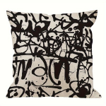 1tk KUJUNDUSED Graffiti Padi Kate, Abstraktne Graffiti Muster Must Puuvill, Dekoratiivne Diivanile Magamistuppa Naistele Meestele Ruudukujuline Padi Kate 45.72x45.72 Cm