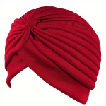 1tk Kommi V&auml;rvi Plisseeritud Turban M&uuml;ts Peapael Moodne Elastne Hijab M&uuml;ts., Raudona