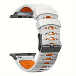 Nutikell Hingav Silikoonrihm Apple Watch Ultra 2 / 49mm 45mm 44mm 42mm - Nupu Kinnitusega - Ilma Akuta, Baltas