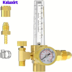 Ksluxirt T&auml;ppis Argoon ja Co2 Gaasi Keevitus Reduktor - 0-4000 Psi, Reguleeritav Voolum&otilde;&otilde;tur 10-60Cfh, Vasest Konstruktsioon Mig Tig Heelium L&auml;mmastik.