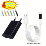 USB seinalaadija 149.35cm laadimiskaabliga ja USB C adapteriga iPhone-le - Must.