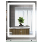 Vannitoapeegel LED-valgustusega, 3 valgusv&auml;rvi, antikondensatsioonifunktsioon, juhtmega, 70 x 50 cm