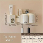 Lihtne paigaldatav seinale kinnituv hambaharja ja loputuskuppi hoidja - puurimist pole vaja, ruumis&auml;&auml;stlik vannitoa korraldaja. , 3 žmonių taurė