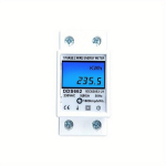 K&ouml;&ouml;gikaal 1tk 220V &Uuml;hefaasiline Energiam&otilde;&otilde;tur Din Rail LCD Multifunktsionaalne Elektriarvesti 80A Taustvalgustusega., DDS667 220V