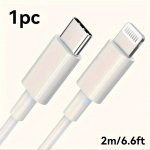 [MFi Sertifitseeritud] USB C Kaabel iPhone Kiirlaadimiseks, Valge, 6,6 pėdos / 2 m