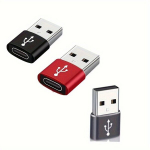 3Pakki USB-C Adapter Apple iPhone Samsung jaoks, juoda+pilka+raudona