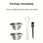 Bialetti Sobiv Roostevaba Korduvkasutatav Kohvikapsel Lusikaga ja Harjaga, 1PCS Pod 1PCS Tamper
