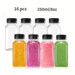 16 tk Plastikust Mahlapudelid Korkidega - Toiduklass, Lekkevaba, 150 ml