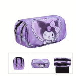 Sanrio Hello Kitty & Kuromi Kahekihiline Pinal - Armas Anime-Inspireeritud Kirjatarvete Kott, G6516