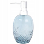 Klaasist kaunistatud seebidosaator vannitoa k&ouml;&ouml;ki 370ml pump SILVER BLU