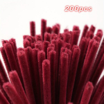 200tk Punane Seeria Torupuhastajad Kunst Chenille Varred, Purpurinė raudona