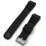 (18 mm must)Spordi silikoonist kellarihm Seiko kellarihmale, must meeste veekindel sukeldumiskummist randmepaela k&auml;ev&otilde;ru tarvikud &ndash; kellarihmad, (18 mm juoda)