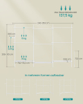 Riidepuu, SONGMICS, 33,5 x (240-353) x (208-310) cm, Mattvalge.