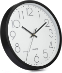 Silent Silent Quartz Analoog seinakell - 30Cm - Ei tiksu - Must