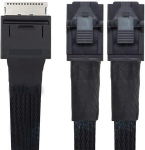 50 cm pikkune OCuLink PCIe SFF-8611 kaabel kahe SFF-8643 SSD &uuml;hendamiseks