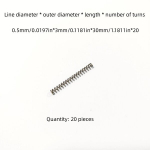 SUS304 Roostevaba Teras Survevedru: 0.5mm Traadi L&auml;bim&otilde;&otilde;t, 3mm V&auml;lisl&auml;bim&otilde;&otilde;t, 5-100mm Pikkused, 20 Tk Kohta., Ilgis 35 mm / 1,3780 colio