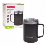 Roostevabast Terasest Termokruus Kohvile ja Teele, Kamille KM2159, 360ml Lekkekindel Kaas ja Mugav Kaasaskandmine!