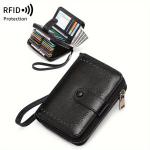 RFID-blokeeriv suur retro-rahakott m&uuml;nditaskuga meestele ja naistele., Juoda