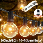 G40 LED gloobuslambid v&auml;listingimust tulede kett 30,48m, 30FT/9,2m 10+1(Atsarginės)Lemputės