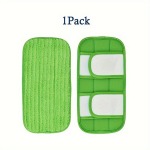 Ultra-absorbentne mikrokiud mopi padjad, pestavad, 1 pakuotė žalia