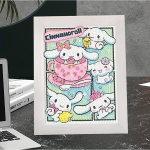 Hello Kitty 5D Teemantimaal Tarvik - T&auml;ielik K&auml;sit&ouml;&ouml; Komplekt Noortele ja P&uuml;hadekaunistustele, Cinamoninis &scaron;uo-žalias
