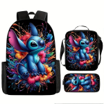 Disney Stitch 3-osaline Seljakotikomplekt - Kestva Oxford kangaga, juhuslikud tr&uuml;kised., Dygsnis B