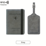 RFID Mitmefunktsionaalne Passihoidja ja Pagasisildi Kaart, Passikomplekt Reisikaaslane Passi&uuml;mbris. variant-29923, pilka