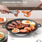 Korea BBQ Grillpann: Malmist, Mittenakku, P&auml;ikesepuhang Disain.