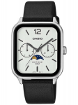 Meeste k&auml;ekell Casio nahkrihmaga, valge sihverplaat TY55453