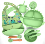 Silikoonist n&otilde;ude komplekt Dino green, 10 tk.