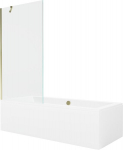 Vann Mexen Cube viimistluse ja klaasseinaga, 180x80 cm + 90 cm, White+Gold/Transparent
