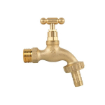 Kraan 1/2" x 3/4" v&auml;liskeermega, koos ventiiliga ja 13 mm vooliku &uuml;hendusega Bradas SLOW OPEN, messing