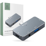 HUB Tech-Protect V6 4in1 USB-C - USB-A 3.0 | USB-C PD100W | HDMI | mini jack 3.5mm - gray
