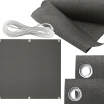 Balkono uždanga su virve, 1x6 m, pilka