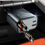 Handsfree seade Lisen autolaadija 4-in-1 USB-C/Lightning Retractable Car Charger 69W
