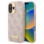 Guess GUHMP16SU4GPRP iPhone 16 6.1" r&oacute;żowy|pink hardcase 4G Logo Plate MagSafe