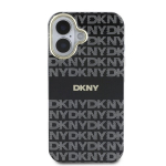 DKNY korduv tekstuuriga must iPhone 16 kaitse&uuml;mbris - triibuline