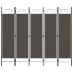 vidaXL 5 paneeliga ruumijagaja, antratsiithall, 200 x 180 cm